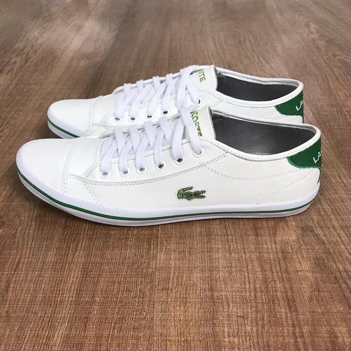 tenis lacoste branco e verde